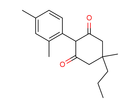 Molecular Structure of 68429-00-5 (2-(2,4-Dimethyl-phenyl)-5-methyl-5-propyl-cyclohexane-1,3-dione)