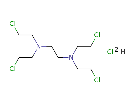 Molecular Structure of 63918-49-0 (1,2-Ethanediamine,N1,N1,N2,N2-tetrakis(2-chloroethyl)-, hydrochloride (1:2))