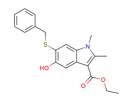 6-benzylmercapto-5-hydroxy-1,2-dimethyl-indole-3-carboxylic acid ethyl ester