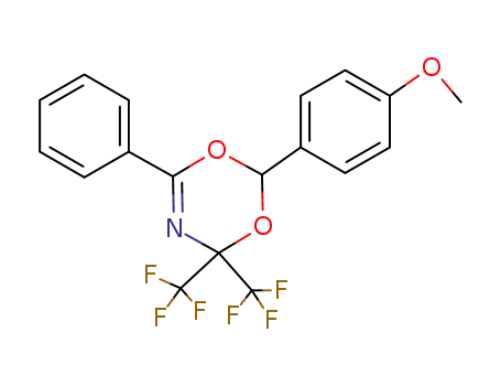 Molecular Structure of 71997-77-8 (4H-1,3,5-Dioxazine,
2-(4-methoxyphenyl)-6-phenyl-4,4-bis(trifluoromethyl)-)