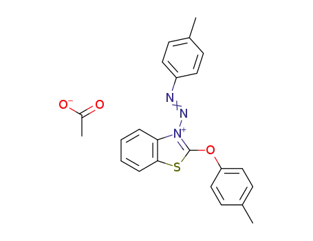 3-<i>p</i>-tolyldiazenyl-2-<i>p</i>-tolyloxy-benzothiazolium; acetate