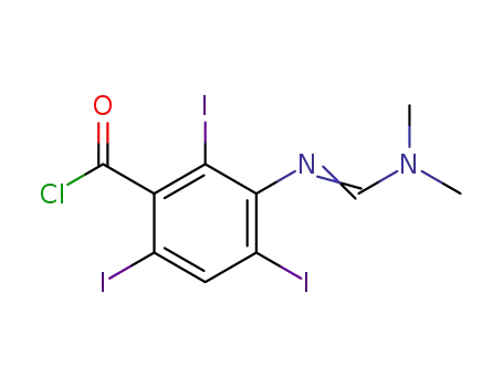 Molecular Structure of 51934-65-7 (3-(Dimethylamino-methyleneamino)-2,4,6-triiodo-benzoyl chloride)