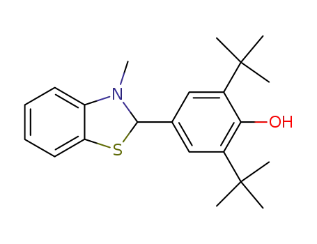 Molecular Structure of 67149-29-5 (Phenol,
4-(2,3-dihydro-3-methyl-2-benzothiazolyl)-2,6-bis(1,1-dimethylethyl)-)