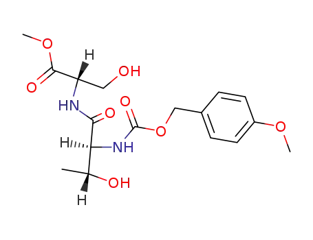 Molecular Structure of 17896-46-7 (L-Serine, N-[N-[[(4-methoxyphenyl)methoxy]carbonyl]-L-threonyl]-, methyl
ester)