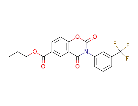 2,4-dioxo-3-(3-trifluoromethyl-phenyl)-3,4-dihydro-2<i>H</i>-benzo[<i>e</i>][1,3]oxazine-6-carboxylic acid propyl ester
