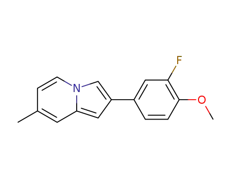 Molecular Structure of 397-42-2 (2-(3-fluoro-4-methoxy-phenyl)-7-methyl-indolizine)