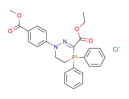 Molecular Structure of 34699-12-2 (3-ethoxycarbonyl-1-(4-methoxycarbonyl-phenyl)-4,4-diphenyl-1,4,5,6-tetrahydro-[1,2,4]diazaphosphininium; chloride)