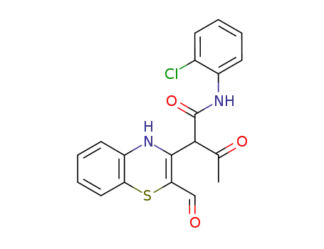 Molecular Structure of 41526-84-5 (<i>N</i>-(2-chloro-phenyl)-2-(2-formyl-4<i>H</i>-benzo[1,4]thiazin-3-yl)-3-oxo-butyramide)