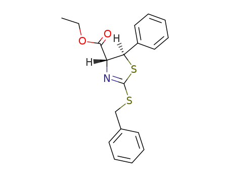 4-Thiazolecarboxylic acid, 4,5-dihydro-5-phenyl-2-[(phenylmethyl)thio]-,
ethyl ester, trans-