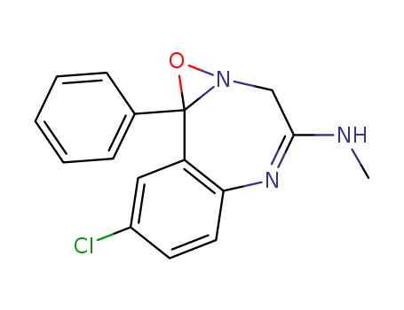 Molecular Structure of 17953-23-0 ((8-chloro-9b-phenyl-3,9b-dihydro-benzo[<i>f</i>]oxazirino[2,3-<i>d</i>][1,4]diazepin-4-yl)-methyl-amine)