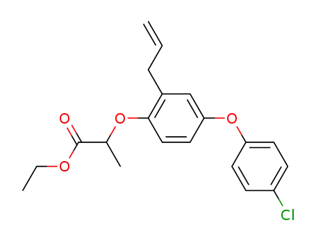 Molecular Structure of 51338-00-2 (Propanoic acid, 2-[4-(4-chlorophenoxy)-2-(2-propenyl)phenoxy]-, ethyl
ester)