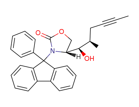 (4R,1'R,2'R)-2-oxo-3-(9-phenylfluoren-9-yl)-4-(1'-hydroxy-2'-methyl-4'-hexynyl)oxazolidine