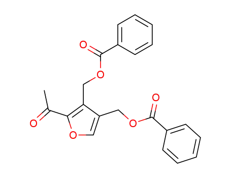 1-(3,4-bis-benzoyloximethyl-[2]furyl)-ethanone