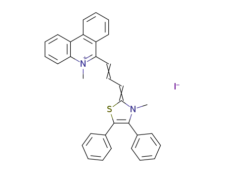 5-methyl-6-[3-(3-methyl-4,5-diphenyl-3<i>H</i>-thiazol-2-ylidene)-propenyl]-phenanthridinium; iodide