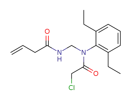 Molecular Structure of 40164-71-4 (But-3-enoic acid {[(2-chloro-acetyl)-(2,6-diethyl-phenyl)-amino]-methyl}-amide)