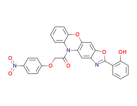 Molecular Structure of 64994-82-7 (5H-Oxazolo[4,5-b]phenoxazine,
2-(2-hydroxyphenyl)-5-[(4-nitrophenoxy)acetyl]-)