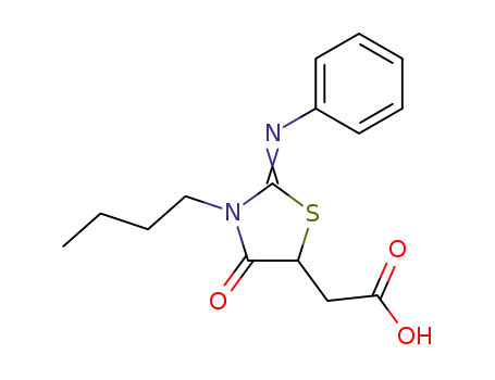 {3-Butyl-4-oxo-2-[(E)-phenylimino]-thiazolidin-5-yl}-acetic acid