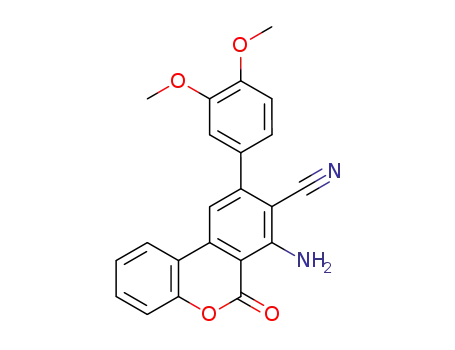Molecular Structure of 134305-40-1 (3-amino-4-cyano-5-(3,4-dimethoxyphenyl)benzo<c>coumarin)
