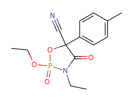 2-ethoxy-3-ethyl-2,4-dioxo-5-<i>p</i>-tolyl-2λ<sup>5</sup>-[1,3,2]oxazaphospholidine-5-carbonitrile