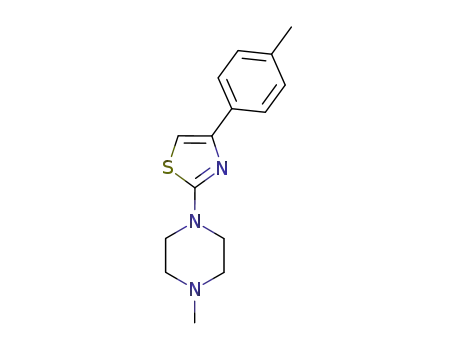 Molecular Structure of 128896-84-4 (4-(4-Methyl-phenyl)-2-(4-methyl-piperazino)-thiazol)