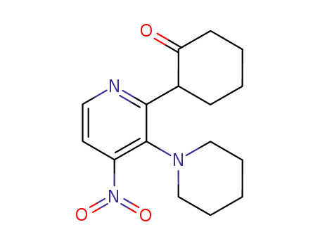 Molecular Structure of 128864-00-6 (4-nitro-2-(2-oxocyclohexyl)-3-piperidinopyridine)