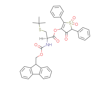 L-Cysteine, S-(1,1-dimethylethyl)-N-[(9H-fluoren-9-ylmethoxy)carbonyl]-,
4,5-dihydro-4-oxo-2,5-diphenyl-3-thienyl ester, S1,S1-dioxide