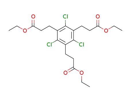1.3.5-Tris-(2-aethoxacarbonyl-aethyl)-2.4.6-trichlor-benzol