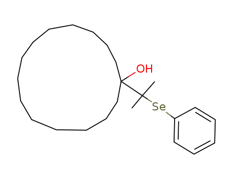 Molecular Structure of 112126-11-1 (Cyclopentadecanol, 1-[1-methyl-1-(phenylseleno)ethyl]-)