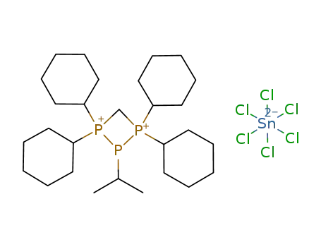 [(C<sub>6</sub>H<sub>11</sub>)2PCH<sub>2</sub>P(C<sub>6</sub>H<sub>11</sub>)2P((CH<sub>3</sub>)2CH)]<sup>(2+)</sup>*[SnCl<sub>6</sub>]<sup>(2-)</sup>=[(C<sub>6</sub>H<sub>11</sub>)2PCH<sub>2</sub>P(C<sub>6</sub>H<sub>11</sub>)2P((CH<sub>3</sub>)2CH)][SnCl<sub>6</sub>]