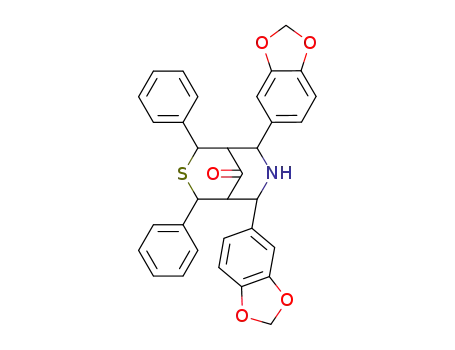 3-Thia-7-azabicyclo[3.3.1]nonan-9-one,
6,8-bis(1,3-benzodioxol-5-yl)-2,4-diphenyl-