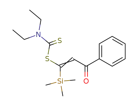 Molecular Structure of 127829-31-6 (1-(N-diethyldithiocarbamoyl)-1-trimethylsilyl-3-phenyl-1-propen-3-one)