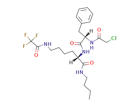 Molecular Structure of 58191-25-6 ((S)-2-[(S)-2-(2-Chloro-acetylamino)-3-phenyl-propionylamino]-6-(2,2,2-trifluoro-acetylamino)-hexanoic acid butylamide)