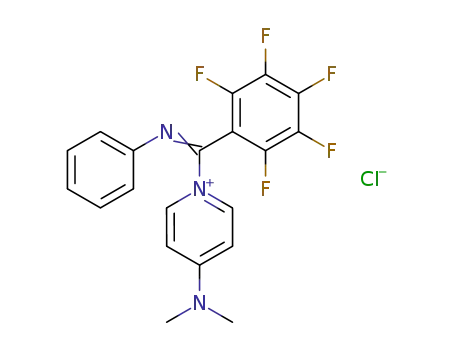 Molecular Structure of 120703-76-6 (4-Dimethylamino-1-{pentafluorophenyl-[(Z)-phenylimino]-methyl}-pyridinium; chloride)
