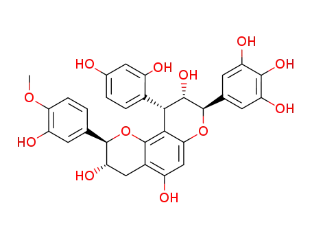 (2R,3S,8R,9S,10S)-10-(2,4-Dihydroxy-phenyl)-2-(3-hydroxy-4-methoxy-phenyl)-8-(3,4,5-trihydroxy-phenyl)-3,4,9,10-tetrahydro-2H,8H-pyrano[2,3-f]chromene-3,5,9-triol