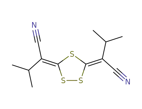 Molecular Structure of 91529-54-3 (Butanenitrile, 2,2'-(1,2,4-trithiolane-3,5-diylidene)bis[3-methyl-, (E,Z)-)