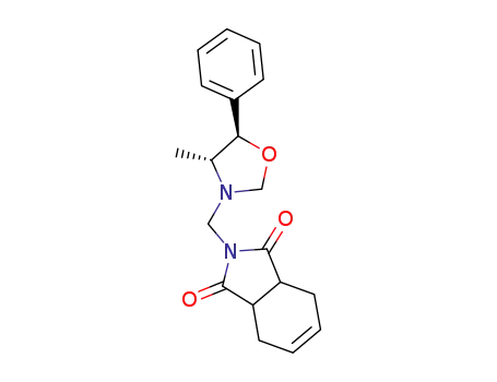 Molecular Structure of 95316-76-0 (2-(4<i>r</i>-methyl-5<i>t</i>-phenyl-oxazolidin-3-ylmethyl)-3a,4,7,7a-tetrahydro-isoindole-1,3-dione)