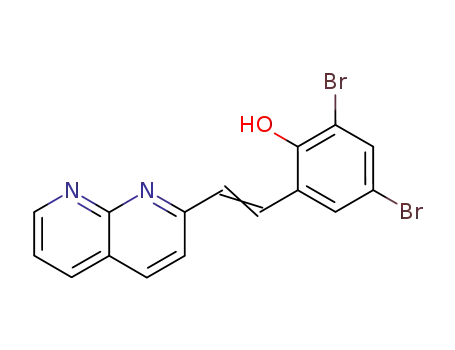 2,4-Dibromo-6-((E)-2-[1,8]naphthyridin-2-yl-vinyl)-phenol