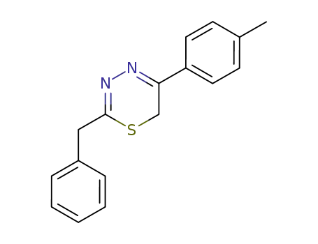 Molecular Structure of 62625-64-3 (6H-1,3,4-Thiadiazine, 5-(4-methylphenyl)-2-(phenylmethyl)-)