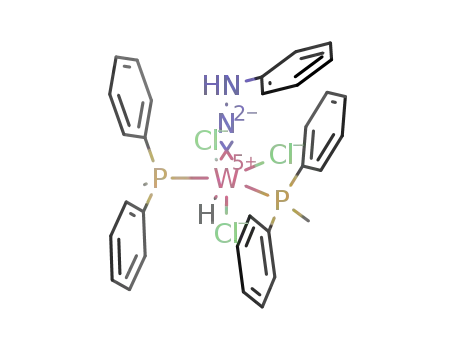 Molecular Structure of 81848-47-7 ([WCl<sub>3</sub>H(NNHC<sub>6</sub>H<sub>5</sub>)(PCH<sub>3</sub>(C<sub>6</sub>H<sub>5</sub>)2)2])