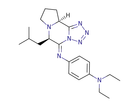 Molecular Structure of 917963-20-3 ((Z,6R,10aS)-5-(4-N,N-diethylaminophenyl)imino-6-iso-butyl-8,9,10,10a-tetrahydro-6H-tetrazolo[1,5-a]pyrrolo[2,1-c]pyrazine)