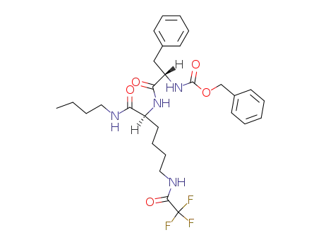Molecular Structure of 58191-21-2 ({(S)-1-[(S)-1-Butylcarbamoyl-5-(2,2,2-trifluoro-acetylamino)-pentylcarbamoyl]-2-phenyl-ethyl}-carbamic acid benzyl ester)