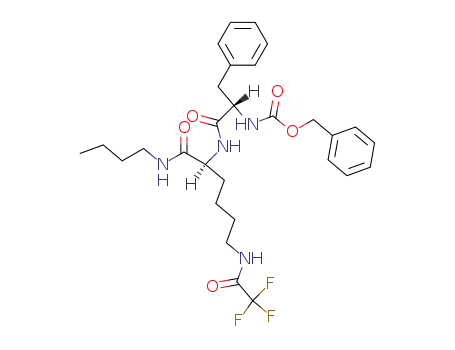 {(S)-1-[(S)-1-Butylcarbamoyl-5-(2,2,2-trifluoro-acetylamino)-pentylcarbamoyl]-2-phenyl-ethyl}-carbamic acid benzyl ester