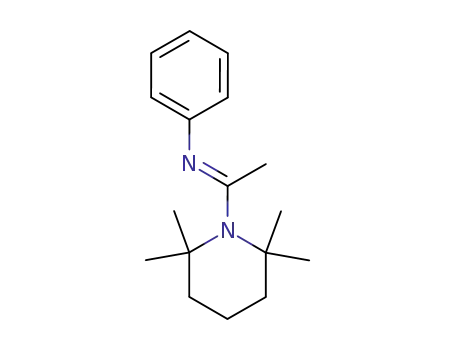 Molecular Structure of 74601-41-5 (Phenyl-[1-(2,2,6,6-tetramethyl-piperidin-1-yl)-eth-(E)-ylidene]-amine)