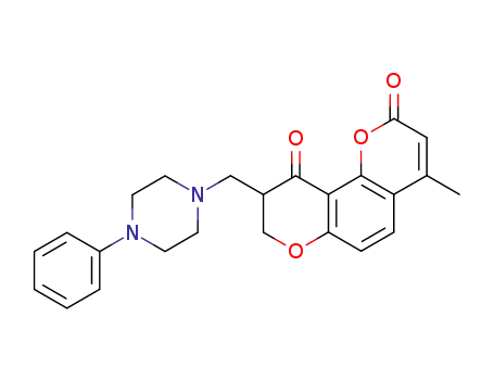 4-methyl-9-(4-phenyl-1-piperazinylmethyl)-2H,10H-8,9-dihydrobenzo<1,2-b:3,4-b'>dipyran-2,10-dione