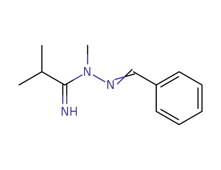 Molecular Structure of 143780-55-6 (Propanimidic acid, 2-methyl-, methyl(phenylmethylene)hydrazide, (E)-)