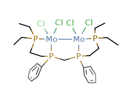 Mo<sub>2</sub>Cl<sub>4</sub>((C<sub>2</sub>H<sub>5</sub>)2P(CH<sub>2</sub>)2P(C<sub>6</sub>H<sub>5</sub>)CH<sub>2</sub>P(C<sub>6</sub>H<sub>5</sub>)(CH<sub>2</sub>)2P(C<sub>2</sub>H<sub>5</sub>)2)