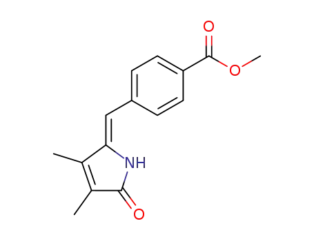 Molecular Structure of 89053-39-4 (Benzoic acid,
4-[(1,5-dihydro-3,4-dimethyl-5-oxo-2H-pyrrol-2-ylidene)methyl]-, methyl
ester, (Z)-)