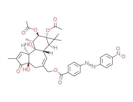 Molecular Structure of 25405-83-8 (20-O-<4-(4-Nitrophenyl-azo)-benzoyl>-phorbol-12,13-diacetat)