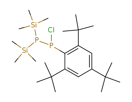 Molecular Structure of 114032-11-0 (Diphosphine,
1-chloro-2,2-bis(trimethylsilyl)-1-[2,4,6-tris(1,1-dimethylethyl)phenyl]-)