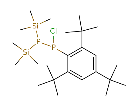 Molecular Structure of 114032-11-0 (Diphosphine,
1-chloro-2,2-bis(trimethylsilyl)-1-[2,4,6-tris(1,1-dimethylethyl)phenyl]-)
